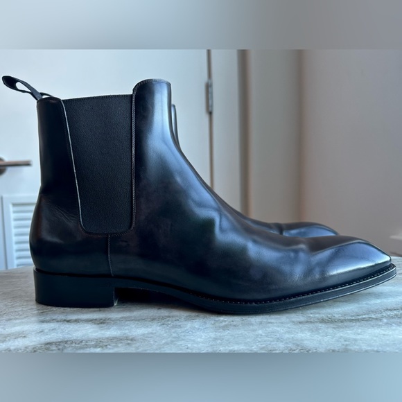 LOUIS VUITTON VENDOME CHELSEA BOOTS  Black Leather LV 12 / US 13 / 46 EU $1800 - Picture 3 of 13